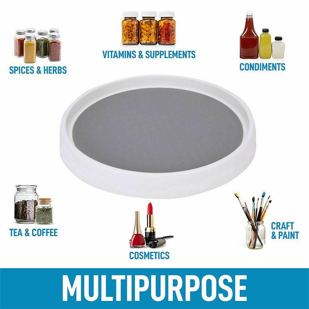 Meja Putar Bumbu Non-Slip Rak Botol Bumbu Meja Putar Bulat Holder Tray Dapur Pantry Kamar Organizer Restoran