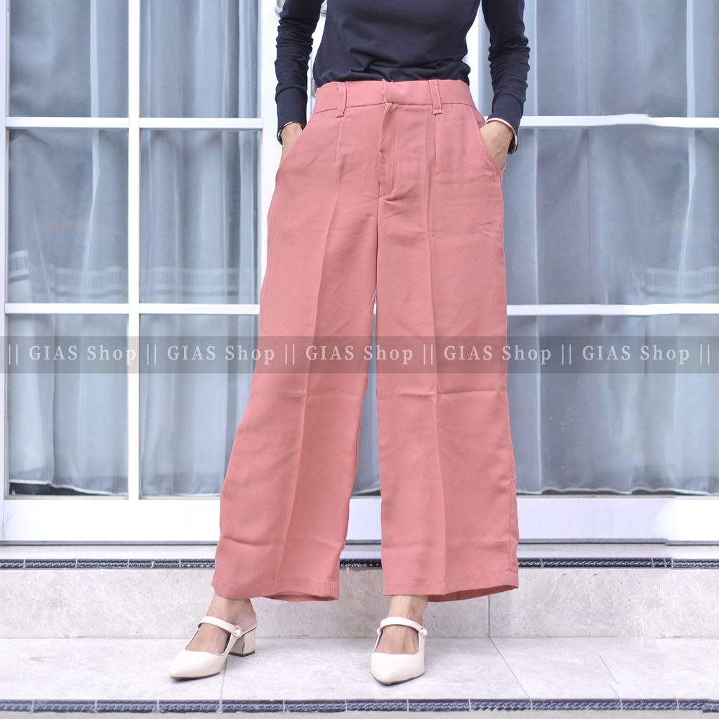 Syakila pants-Loose pants-Celana kulot wanita-Celana kantor formal/Casual ukuran standar dan jumbo-Realpic