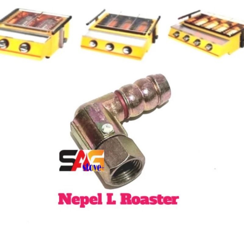 Nepel L Roaster Drat Dalam Sambungan Selang Kompor Gas Panggangan Sosis