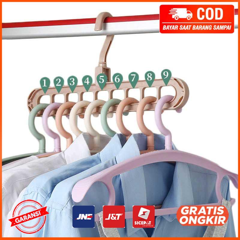 Magic Clothes Hanger Gantungan Baju Serbaguna 9 Lubang D4683