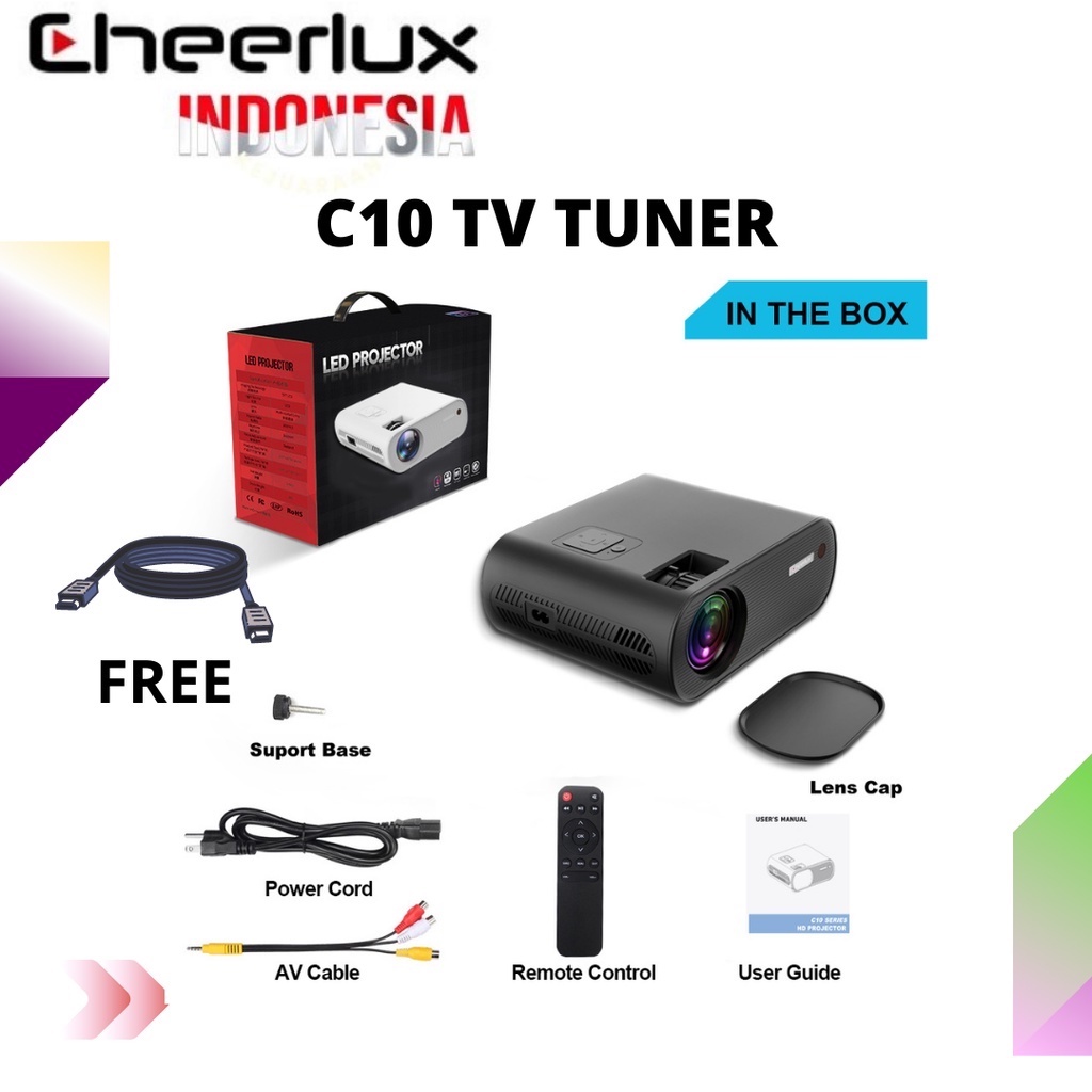 CHEERLUX INDONESIA | CHEERLUX C10 TV TUNER | PROYEKTOR TV TUNER C10 2600 LUMENS | C10 ATV