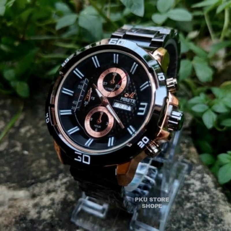 Jam MIRETE Sporty Analog Quart Terbaru  Fitur Tanggal Dan Hari / Jam Tangan Kasual Pria Rantai Stainlees Steel Free Box / Jam Tangan Pria Tahan Air / Jam Tangan Cowok Water Resistant / COD / JAM Tangan Import Pria Mirete Original Tahan Air Free Batrai