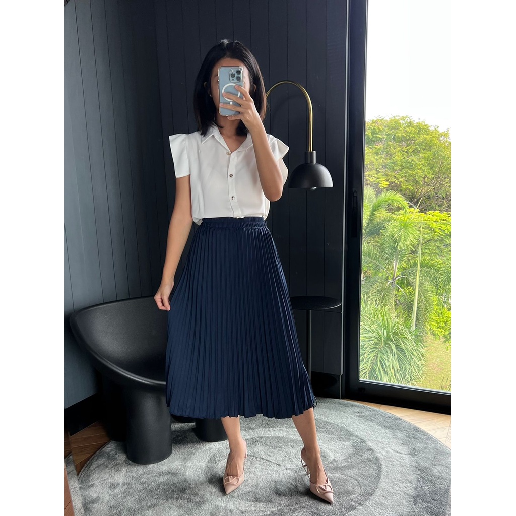 (04) MBL Rok Plisket Pleated Skirt Midi / Rok Plisket 7/8