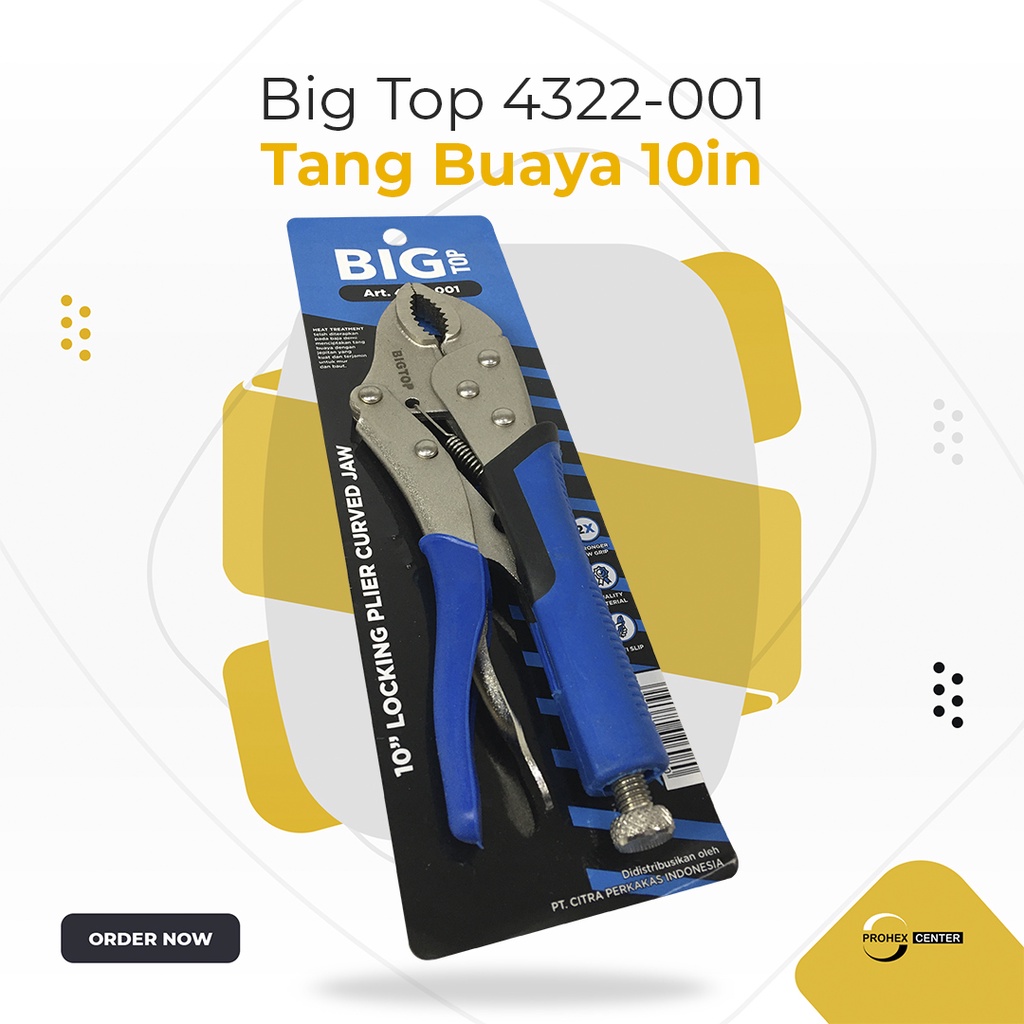 Big Top Tang Buaya 10&quot; Gg Karet Locking Plier Vise Grip Tang Jepit