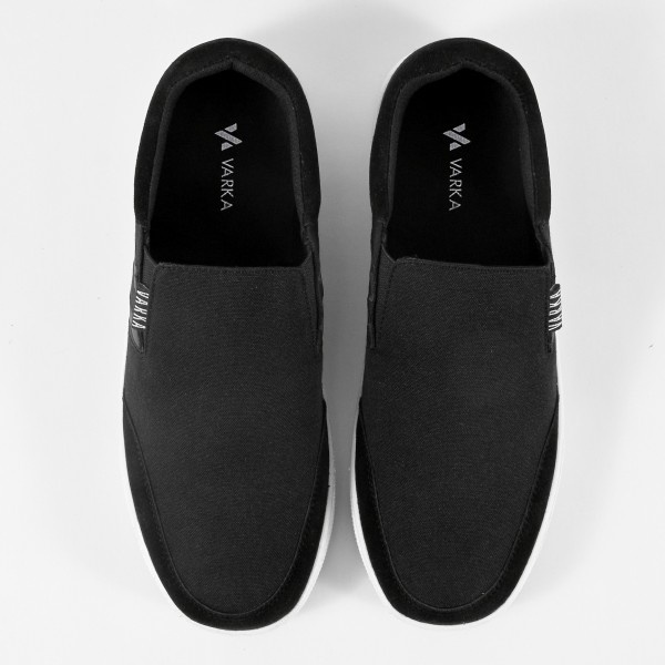 Sepatu Sneaker Pria V 47411 Brand Varka Sepatu Slip On Pria Kuliah Kerja Hangout Harga Murah Berkualitas Warna Hitam