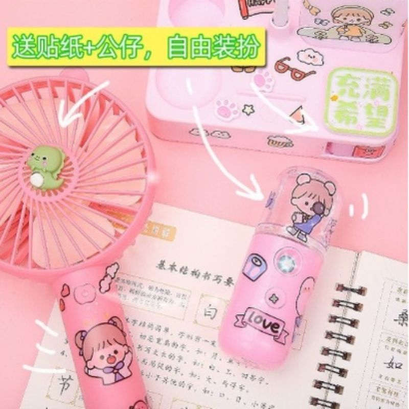 Nano Spray Stiker karakter lucu portable mini usb/Mist Spray Pelembab Wajah