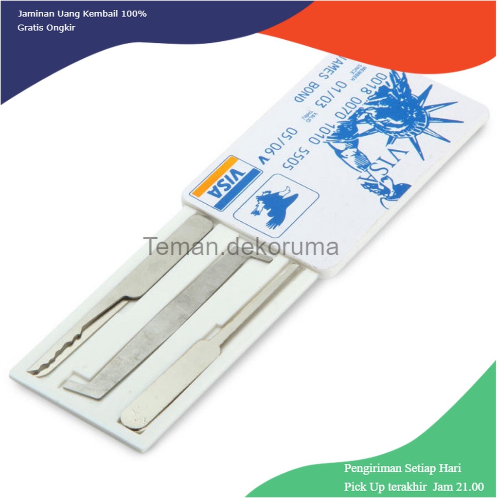 TD - PKK Set Pembuka Gembok Credit Card Lock Pick Set