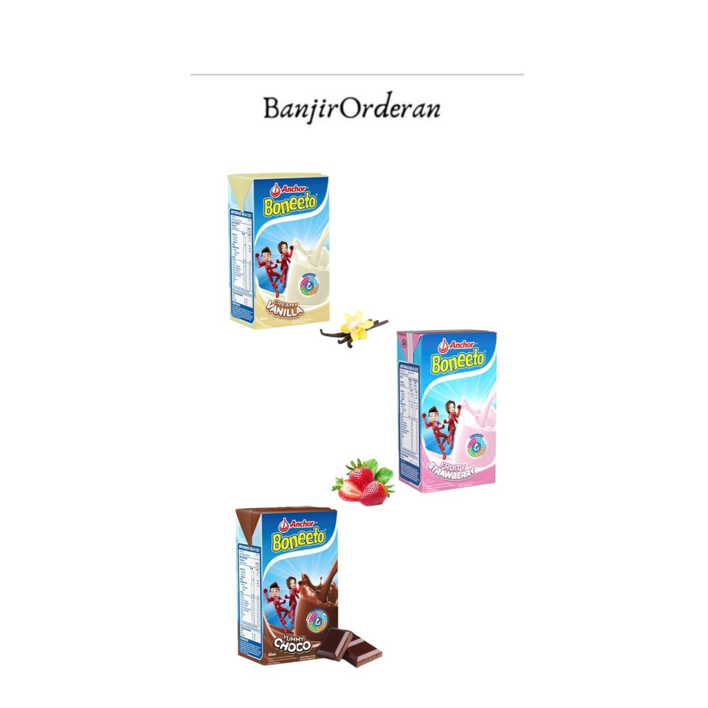 

Susu Anchor Boneeto 115 ml Vanilla, Choco, dan Strawberry / Banjirorderan