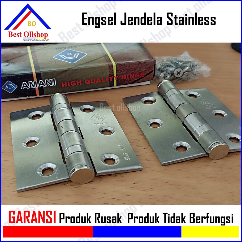 Engsel Pintu Jendela Stainless 3 Inch Tebal SUS 304 Murah