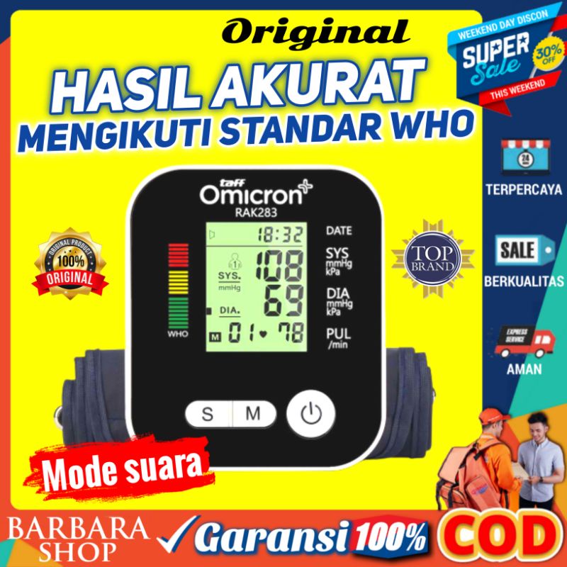 Pengukur Tekanan Darah Digital Taff Omicron Alat Cek Tensi Darah Lengan Dengan Suara Tensimeter with Voice Otomatis