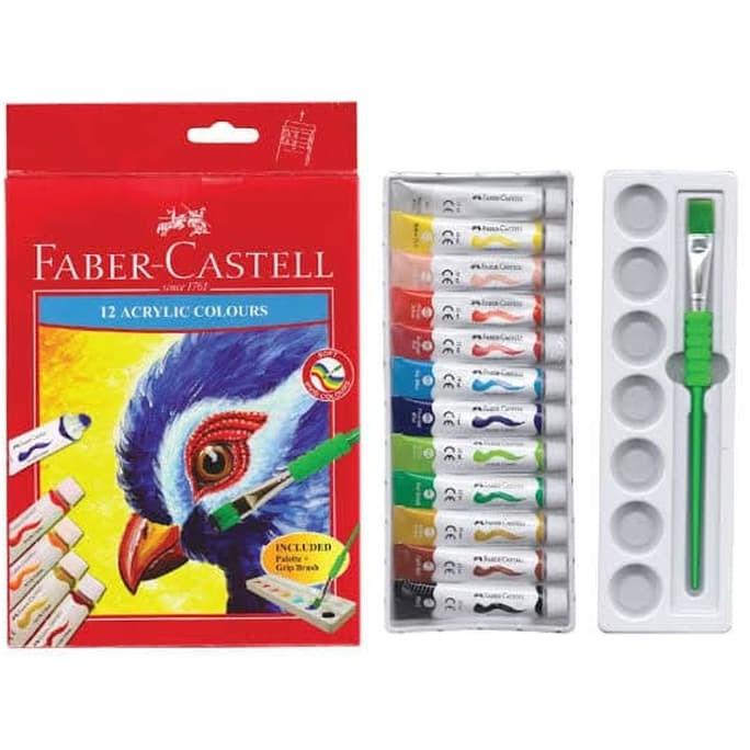 

[COD] Cat Acrylic Faber Castell Set 12 Warna NEW Kode 931