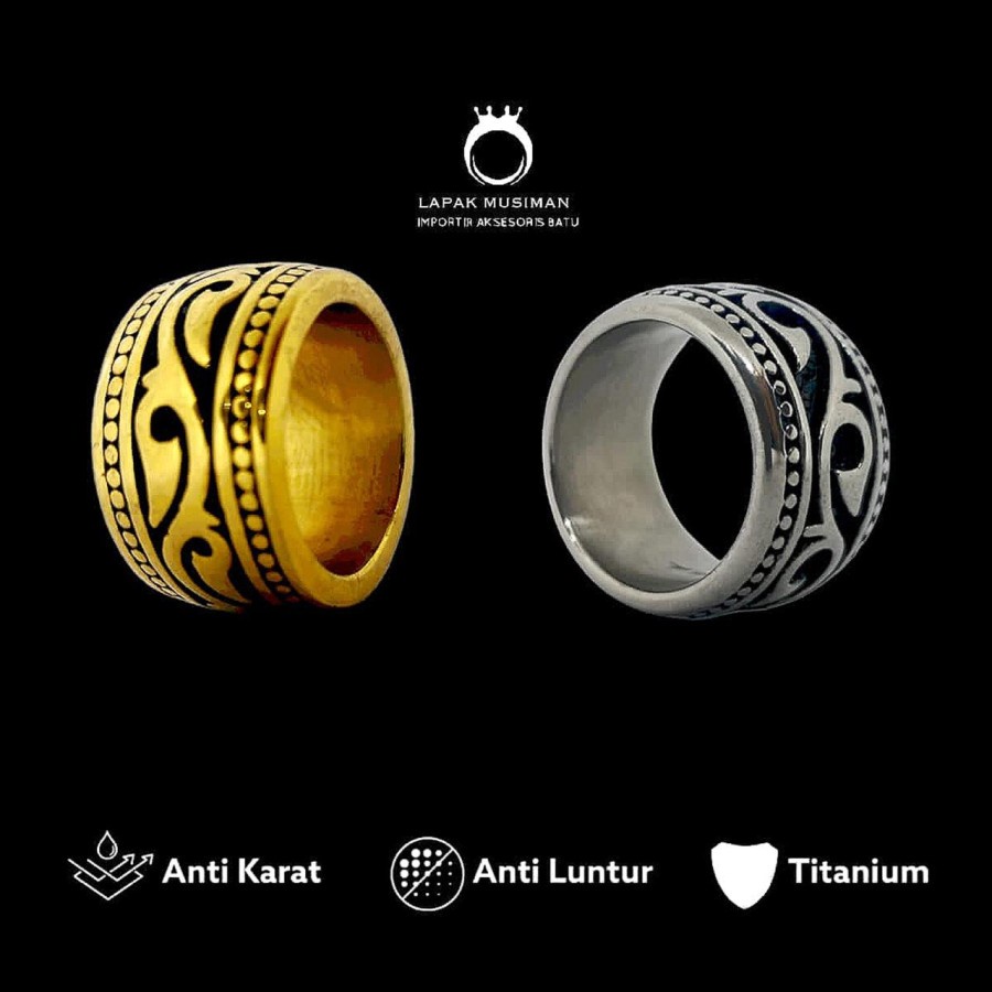 [Bayar Di Tempat] Cincin Pria Titanium Anti Karat Motif Karakter Skull Asli Keren