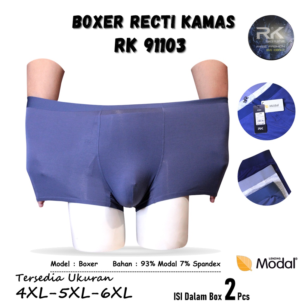 Celana Dalam Boxer Pria RECTI KAMAS RK 91103 JUMBO Isi 2 Pcs