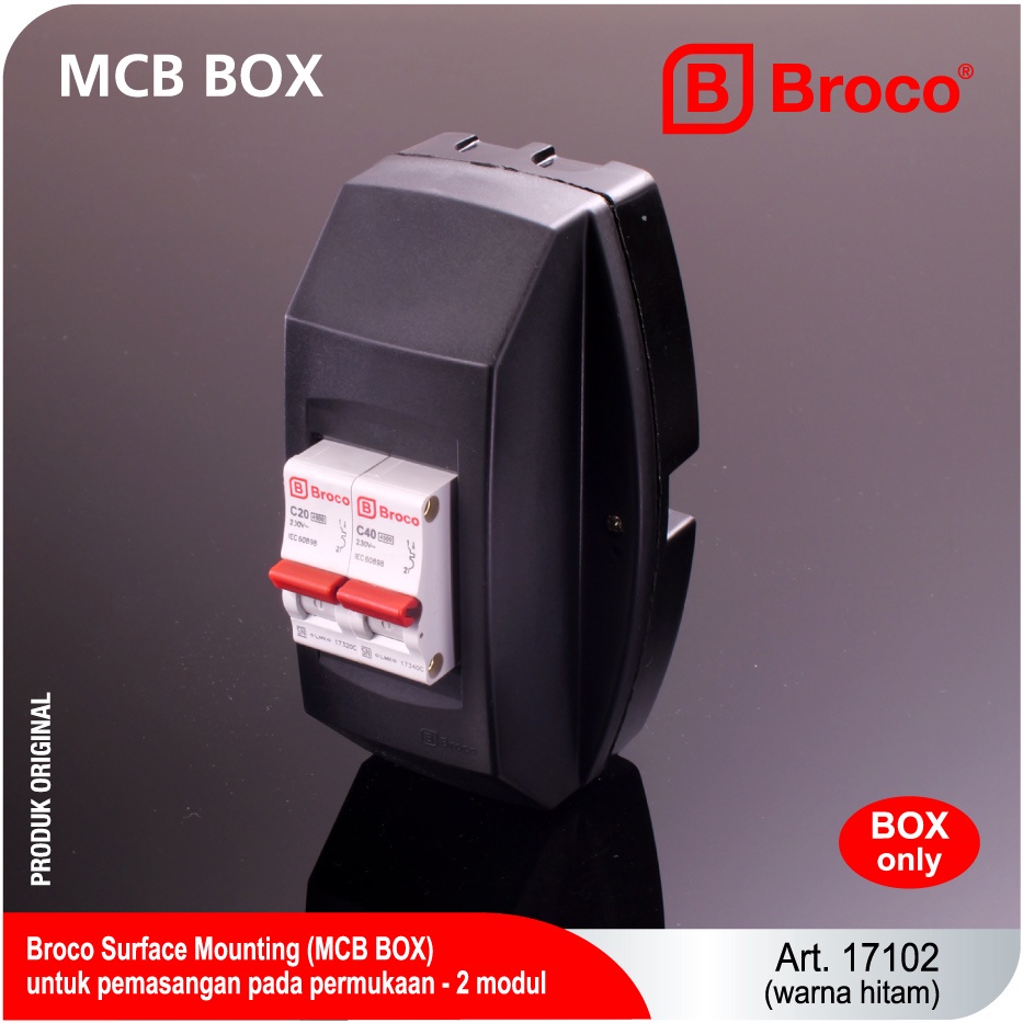 Box MCB 2 Gruop Broco 17102 Box MCB 2 Group Pemasangan Luar OB