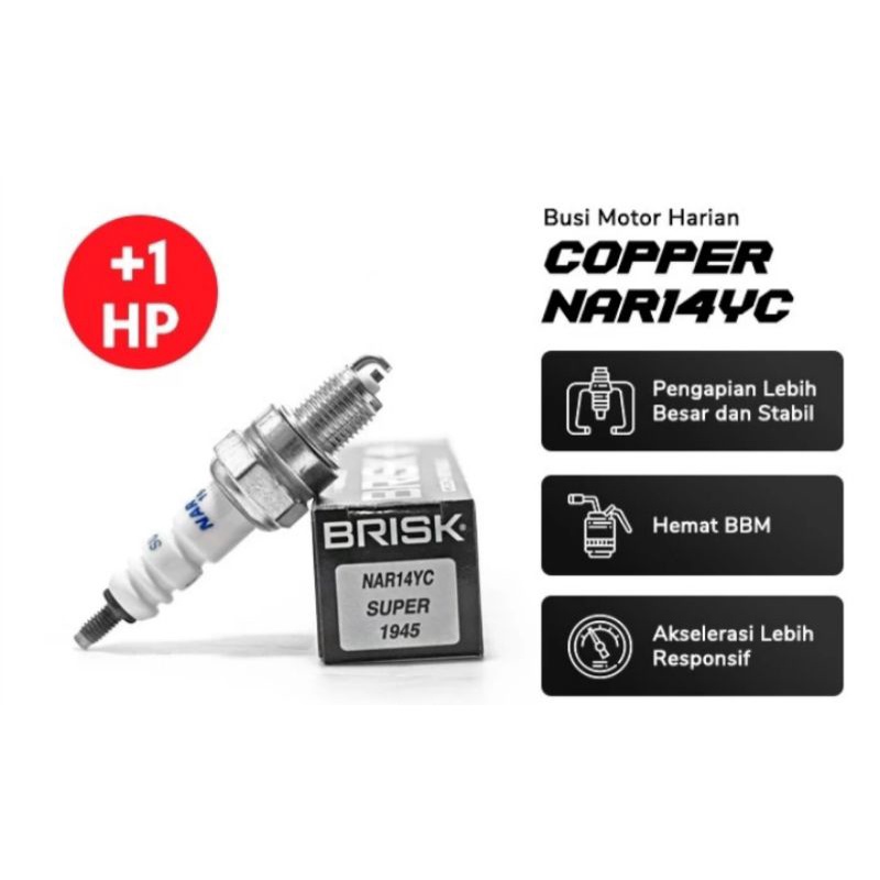 Busi motor Brisk copper NAR14YC, Busi motor brisk coper NAR14YC SUPER, BUSI 4T