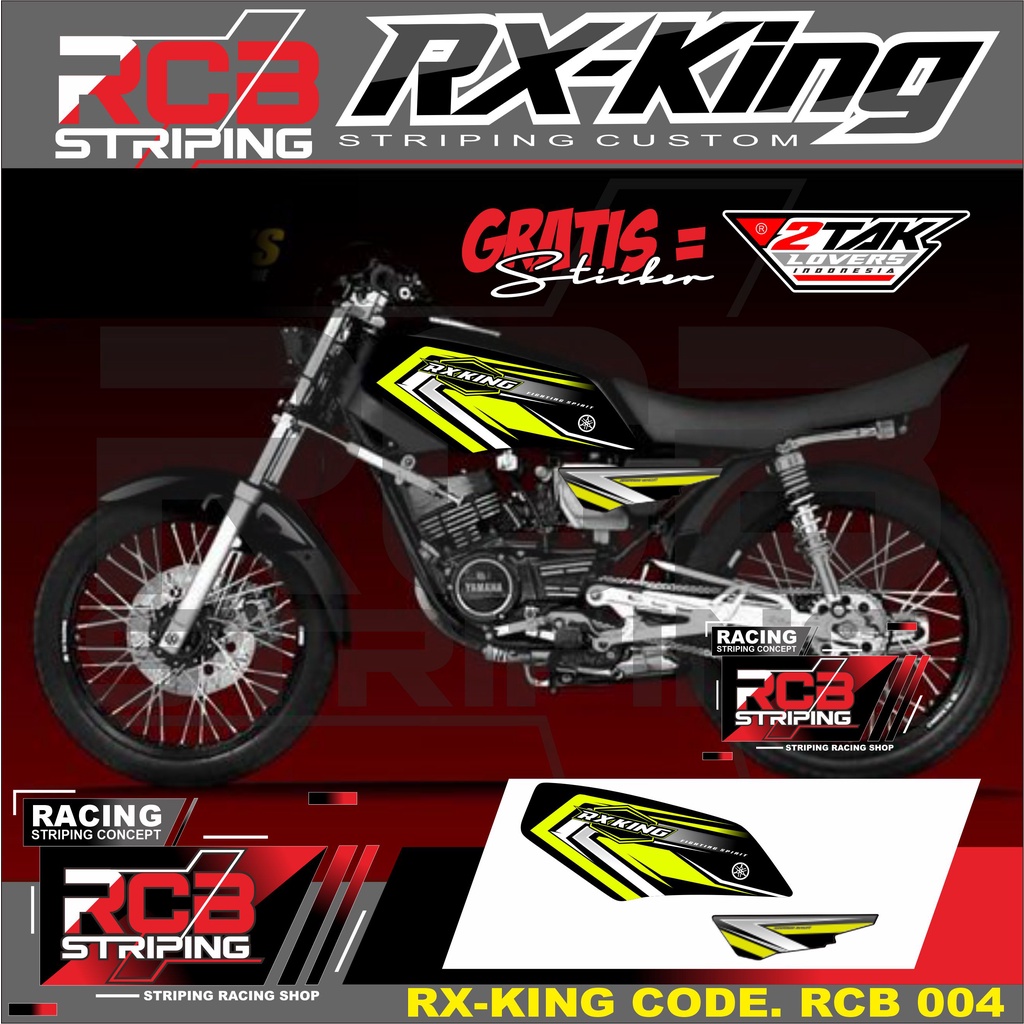 Sticker Striping Yamaha RX King - Stiker Striping Variasi WARNA LIME Motor RX King. RCB 004