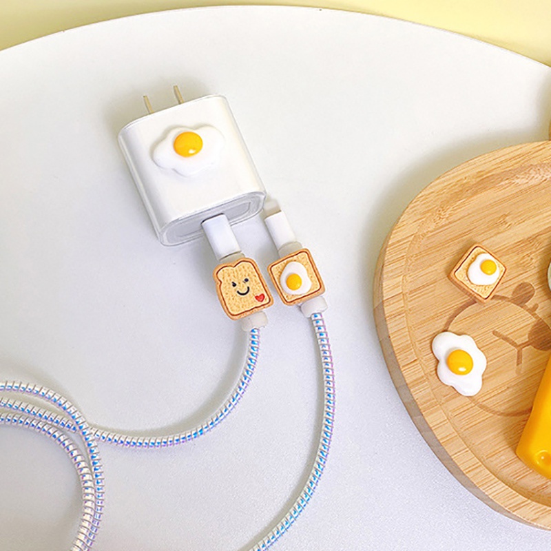 Eggs Set Pelindung Kabel Charger Fast Charging 20W Bahan Silikon