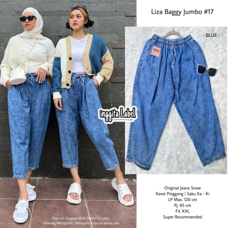 LIZA BAGGY JUMBO #17 BY INGGITA LABEL / BAGGY JEANS JUMBO / Celana jeans wanita size jumbo