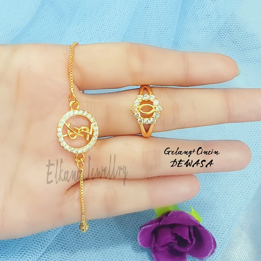 SET DEWASA PERMATA ZIRCON Perhiasan super berkelas korea anti karat dan anti luntur