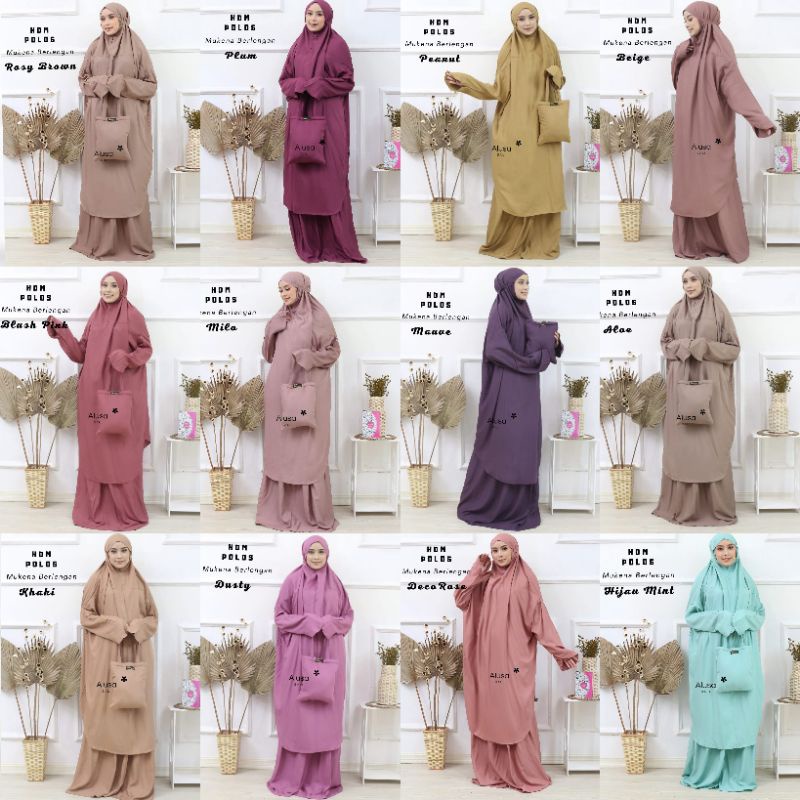 MUKENA HDM POLOS MUKENA BERLENGAN By ALUSA