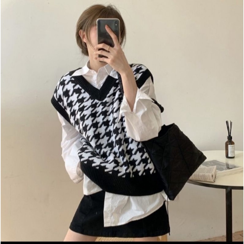 DC_JENNY ROMPI RAJUT/HOUNDSTOOTH/IMPORT PREMIUM