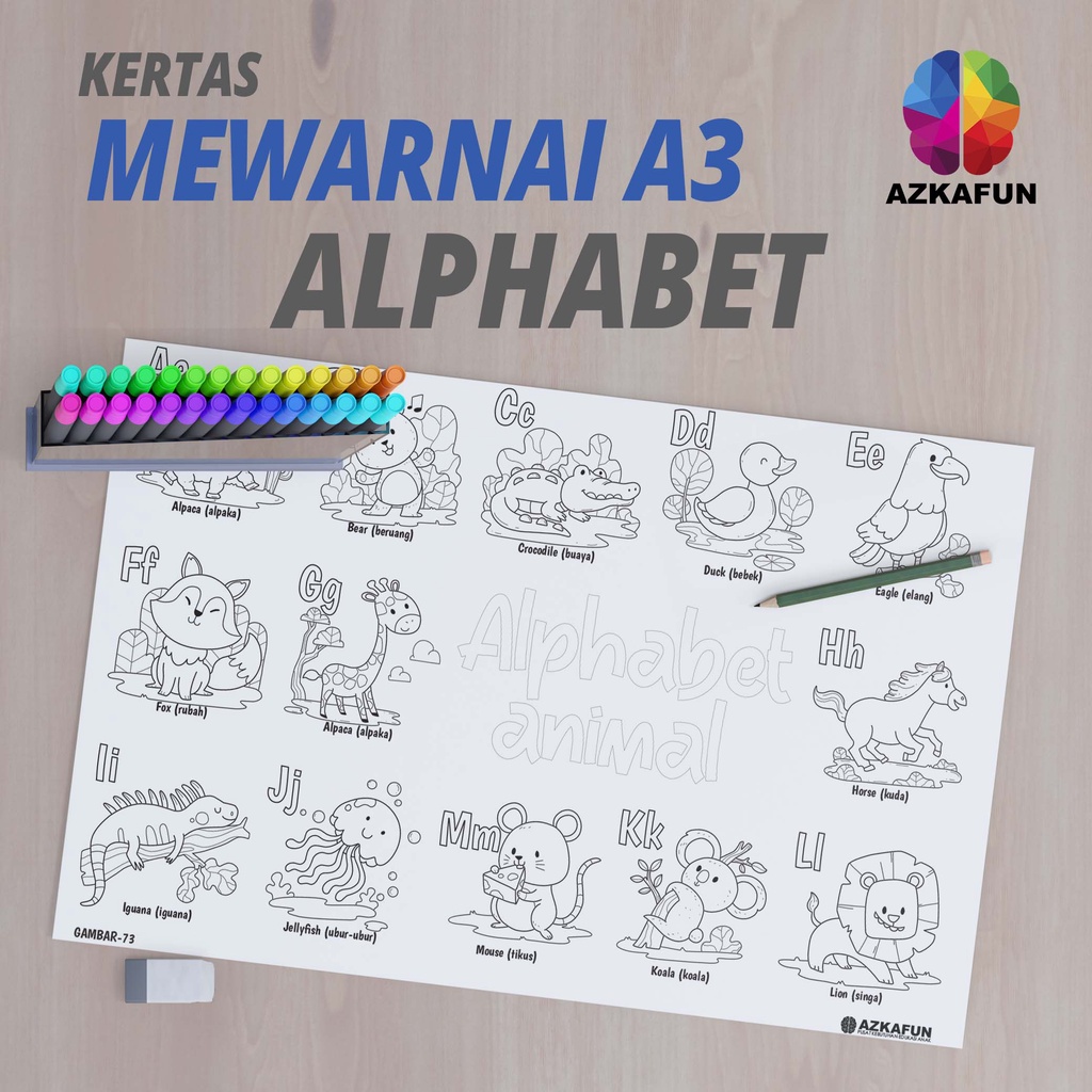 

Kertas Mewarnai A3 ALPHABET - Mewarnai perlengkapan sekolah back to school