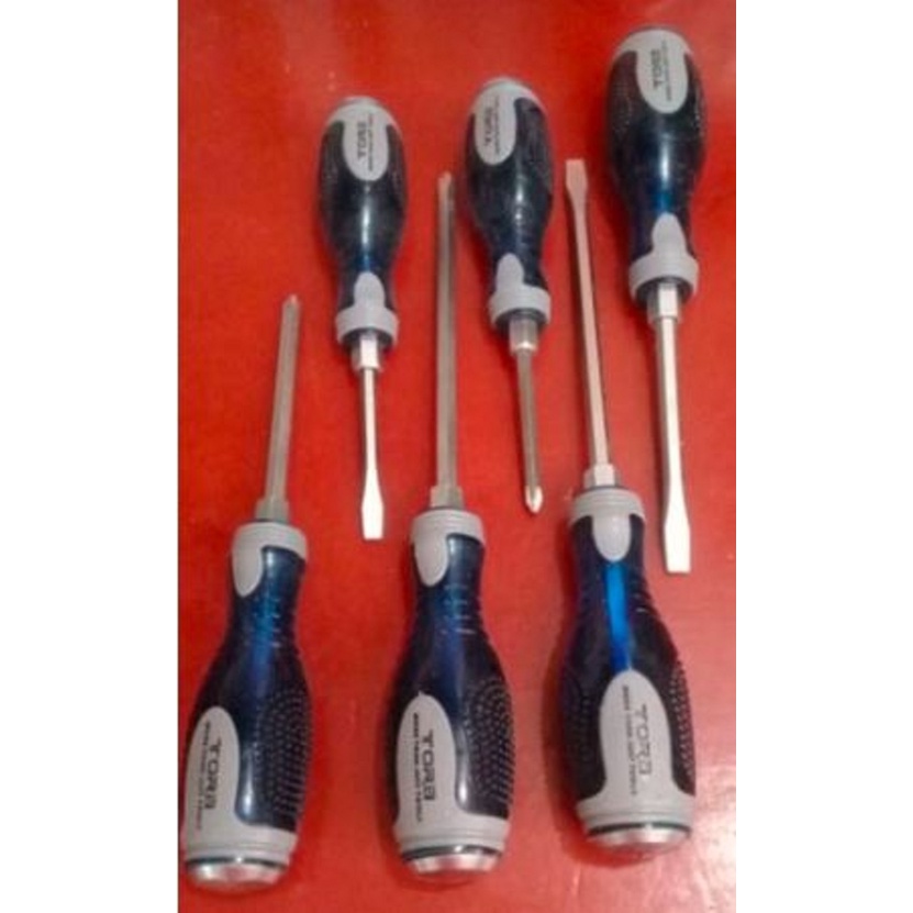 Obeng Tembus Gagang Karet Tora Isi 6Pcs