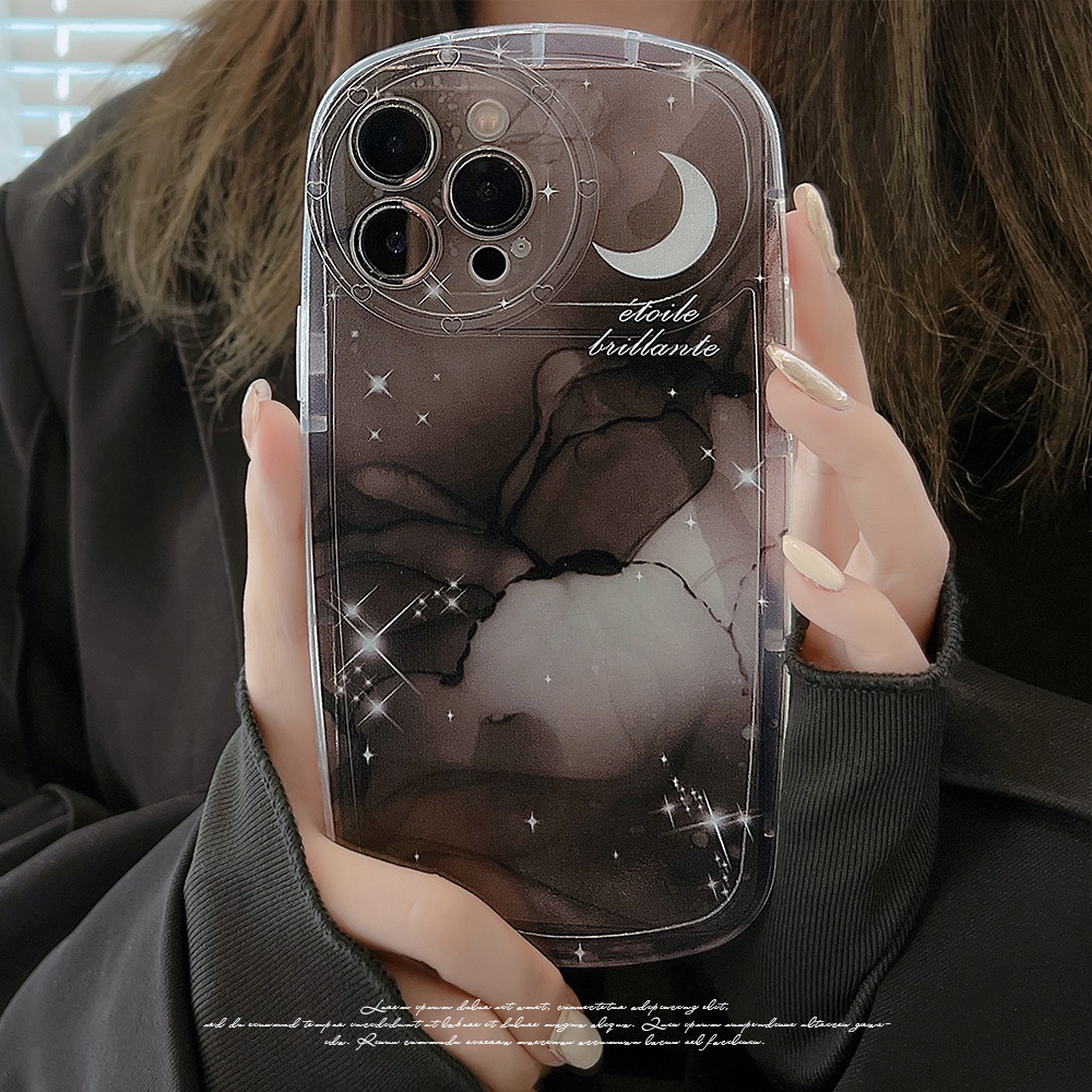 Ins Soft Case Silikon Motif Bulan Bintang Untuk Iphone 14 11 12 13 PRO MAX