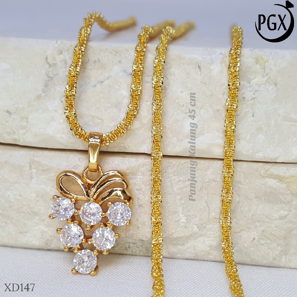 PGX Kalung Wanita Xuping Aksesoris Fashion Perhiasan Lapis Emas XD147