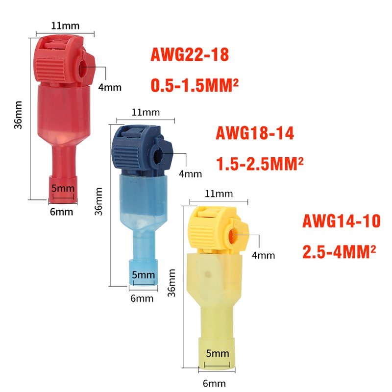 【120 PCS】T-Type Cable Connector/Konektor Kabel Listrik Tipe-T/Terminal Clip Quick Splice/Konektor Kabel Jumper Tipe-T