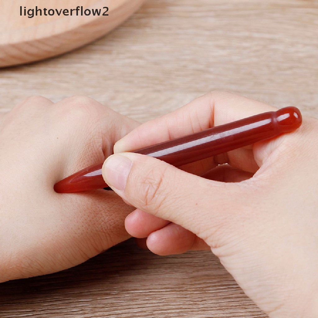 (lightoverflow2) Batu Giok Guasha Alat Pijat Spa Akupuntur Wajah
