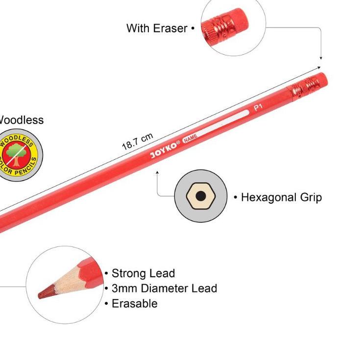

EXCLUSIVE!pensil warna joyko bisa di hapus 24 warna|SQ3