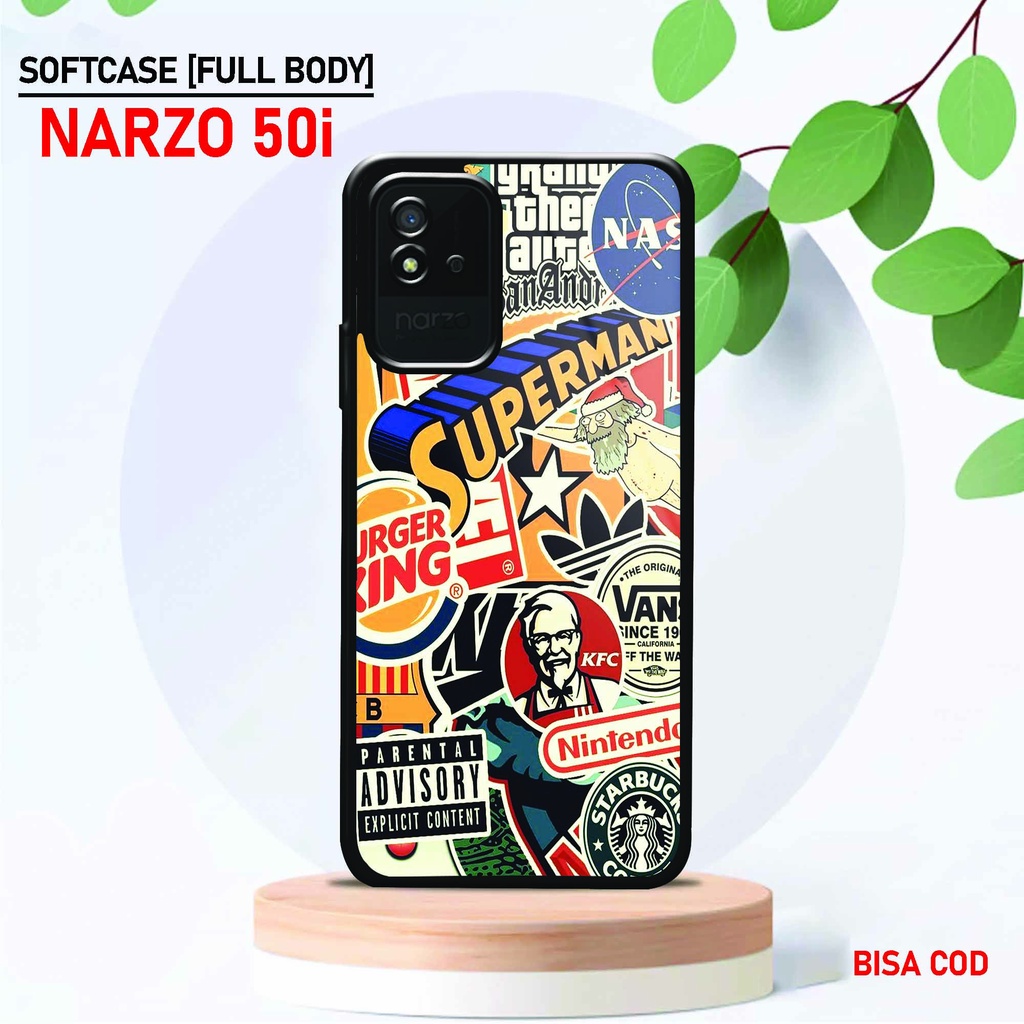 Softcase Glossy Realme Narzo 50i - Fashion Case [ UC 35 ] Realme Narzo 50i - Softcase Mengkilat Real
