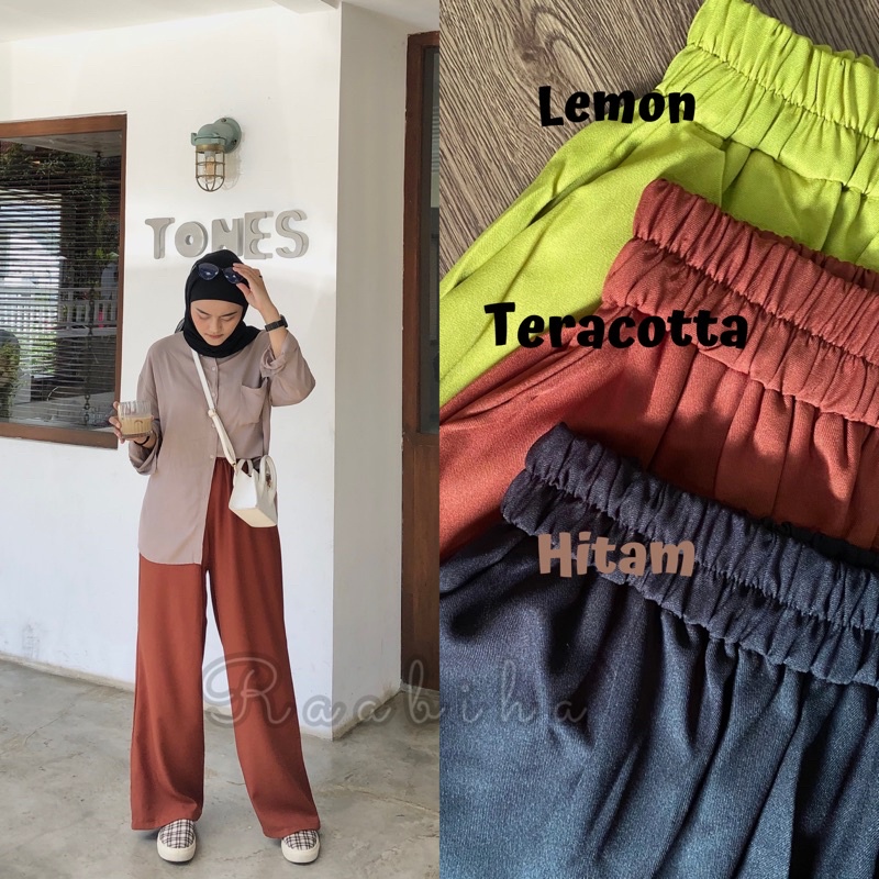 RAABIHA Shakila Kulot Highwaist | Kulot Full Karet | Kulot Panjang