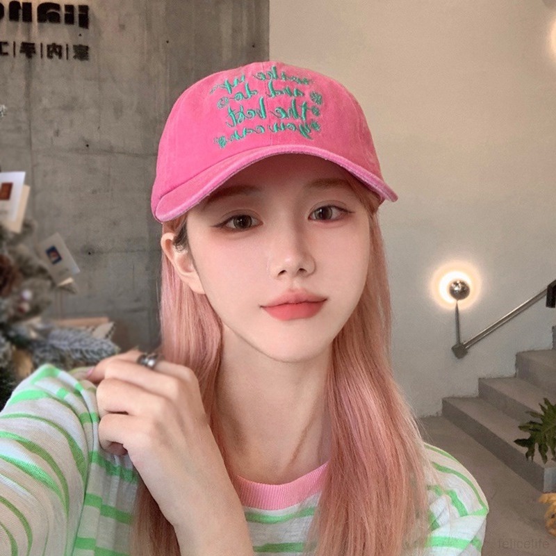 Topi Baseball Bahan Katun Motif Tulisan Untuk Wanita