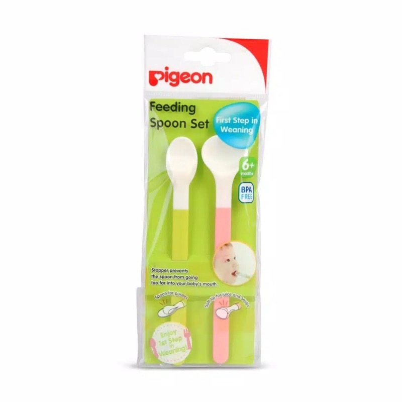 Pigeon Feeding Spoon Set Sendok Makanan Padat Cair MPASI Bayi 2pc