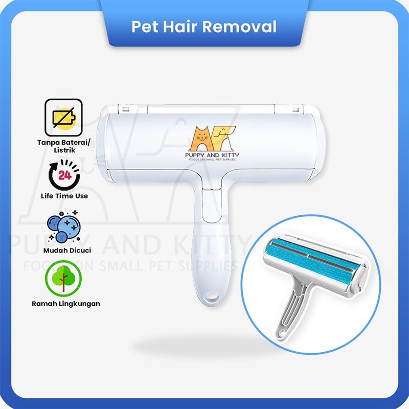 Pembersih Bulu Kucing/Anjing PET HAIR REMOVAL yaitu Lint Roller Portable Jangka Panjang (Lifetime Use) untuk Pembersih Baju/Pakaian, Sofa, Tempat Tidur dll