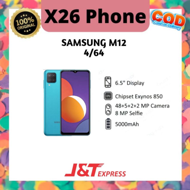 Samsung M12 4/64 Ram 4gb Rom 64gb Garansi Resmi