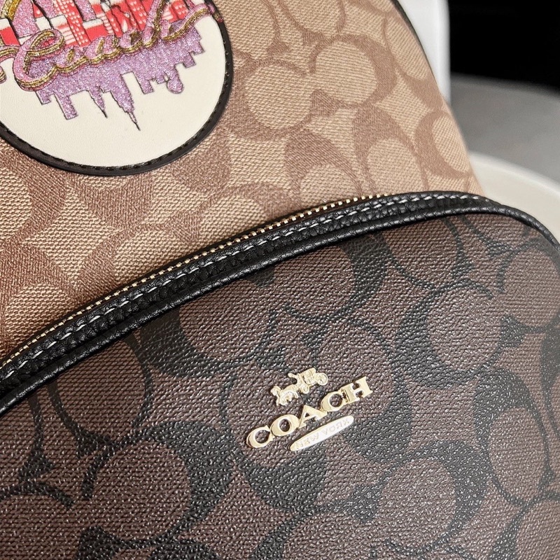 Coach Mini Backpack Ole Christmas Limited Edition Ladies Medium Multicolor Leather Zipper (C6920)