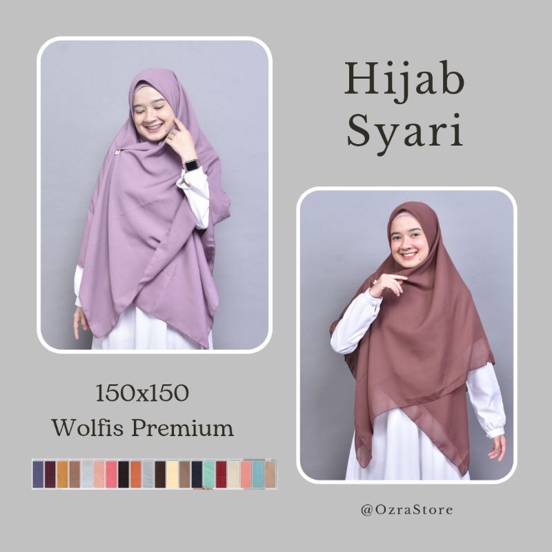 Hijab Syari Wolfis 150x150 / Jilbab Wolfis Kerudung Segi Empat Jumbo
