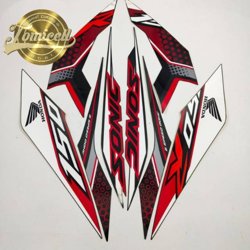 striping decal honda sonic 150 r 2019 hitam stiker list body standar