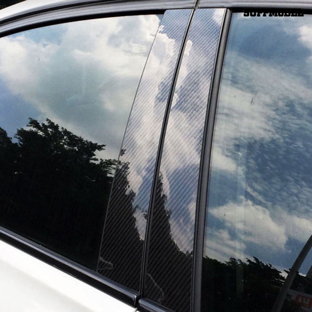 Sm - Stiker Strip Karet Pelindung Bumper Pintu Mobil Anti Baret Motif Carbon Fiber 3x100cm