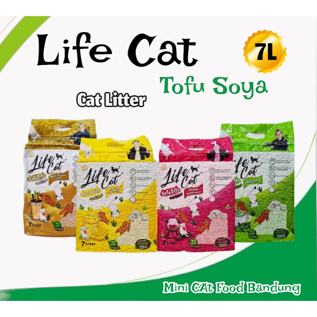 Life Cat Tofu Soya 7L Cat Litter Pasir Kucing Gumpal Wangi - Mini Cat Food Bandung