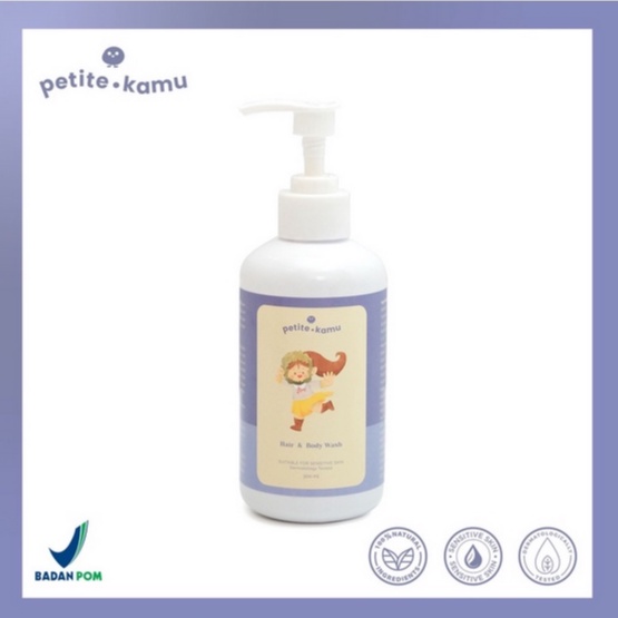 Petite Kamu Hair &amp; Body Wash 300ml - Sabun Mandi Anak Bayi Hair And Bodywash Shampoo Sabun Anak
