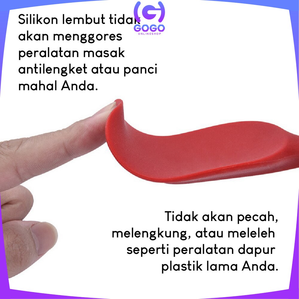 GOGO-C276 Spatula Silikon Tahan Panas Set 6IN1 Sutil Silicone Set Lengkap / Peralatan Dapur Kitchen Tool / Kitchen Utensil Set