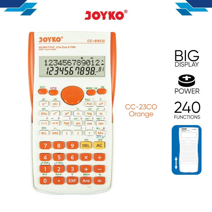 

Calculator / Kalkulator Joyko CC-23 / Scientific / 240 Functions - CC-23CO Orange