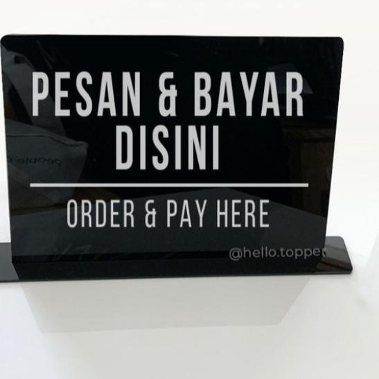 

Promo Sign Board Acrylik Pesan & Bayar disini Timbul - dasar hitam Elegan ~