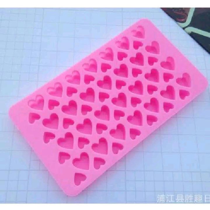 Cetakan Silikon Love Mini 55 Lubang Cetakan Es Batu Ice Cube Tray Mold Love Mini Cetakan Coklat Jelly Pudding Lucu