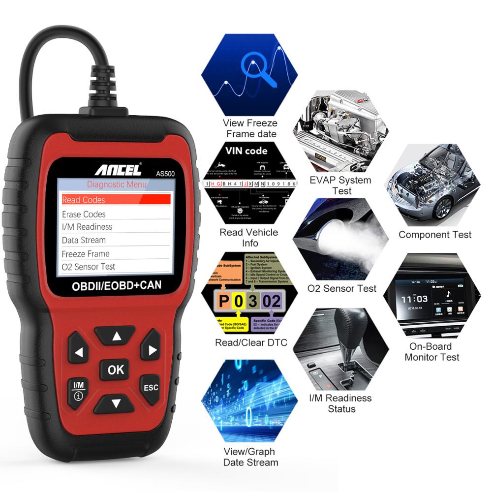 ANCEL AS500 Obd2 Scanner Odb2 Car Diagnostic Tool OBDII Car Scanner Obd Car Diagnostic Scanner Free Update