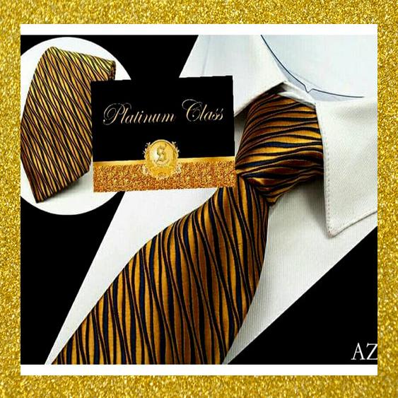 dasi pria import emas gold peacock platinum class